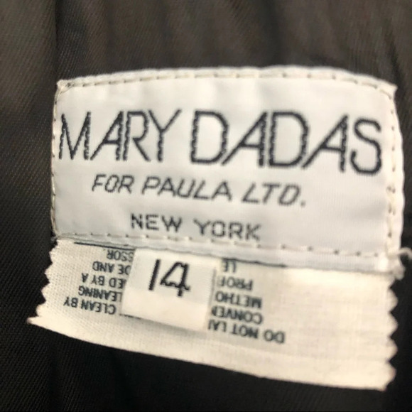 Vintage Mary Dadas Textured Leather Skirt Pull On Straight Size 14 RARE - Picture 4 of 8